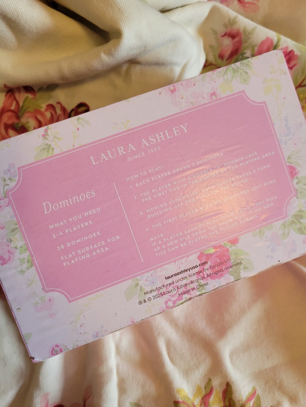 Laura Ashley English Garden Floral Dominoes Set Shabby Chic Cottagecore Pastel - Picture 5 of 16